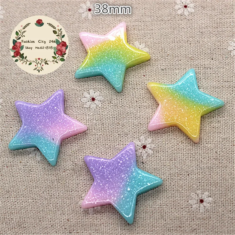 10pcs kawaii Star Three-color Effect Glitter Resin Flatback Cabochons DIY Home Decoration Accessories,38mm
10pcs kawaii Star Three-color Effect Glitter Resin Flatback Cabochons DIY Home Decoration Accessories,38mm
