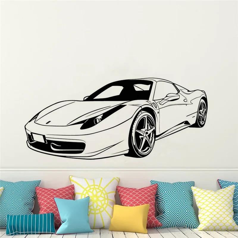 Ferrari Front Racing Car Wall Stickers Mural Pvc Wall Decal