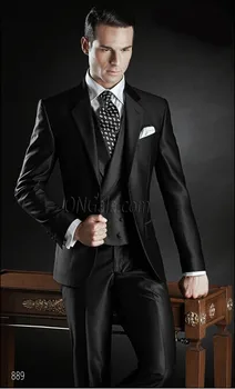 Slim Fit Groom Tuxedo Groomsmen Shiny Black Wedding/Dinner/Evening Suits Best Man Bridegroom (Jacket+Pants+Tie+Vest) B135
Slim Fit Groom Tuxedo Groomsmen Shiny Black Wedding/Dinner/Evening Suits Best Man Bridegroom (Jacket+Pants+Tie+Vest) B135