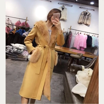 YUKOU Fashion Fur Dress Women Long 2018 New Winter Real Fox Fur Clothes Wool Coat Female Overcoat Outerwear Hats Design
YUKOU Fashion Fur Dress Women Long 2018 New Winter Real Fox Fur Clothes Wool Coat Female Overcoat Outerwear Hats Design
