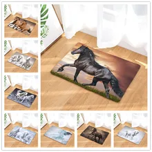 Nouveau tapis de bienvenue 9 S tyles cheval imprimer paillassons salle de bain cuisine tapis maison tapis de sol salon tapis anti-dérapant 40X60 50X80 cm(China)