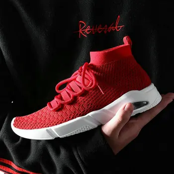 New Men Breathable Zapatillas Hombre Casual Shoes Men Fashion sock shoes Mesh High Top Sneakers Red Black Big Size 46 SB-49
New Men Breathable Zapatillas Hombre Casual Shoes Men Fashion sock shoes Mesh High Top Sneakers Red Black Big Size 46 SB-49