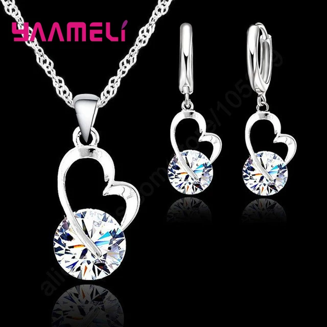 Women Romantic Sweet Heart Pendant Necklace 925 Sterling Silver Wedding/Engagement Jewellery Accessory High Quality
Women Romantic Sweet Heart Pendant Necklace 925 Sterling Silver Wedding/Engagement Jewellery Accessory High Quality
