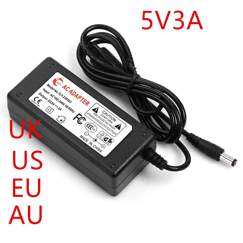 10PCS 5V power Adapter 5V 3A AC-DC 5V Adapter 5V3A AC line 1.5M + DC line 1.2M AC100-240V
10PCS 5V power Adapter 5V 3A AC-DC 5V Adapter 5V3A AC line 1.5M + DC line 1.2M AC100-240V