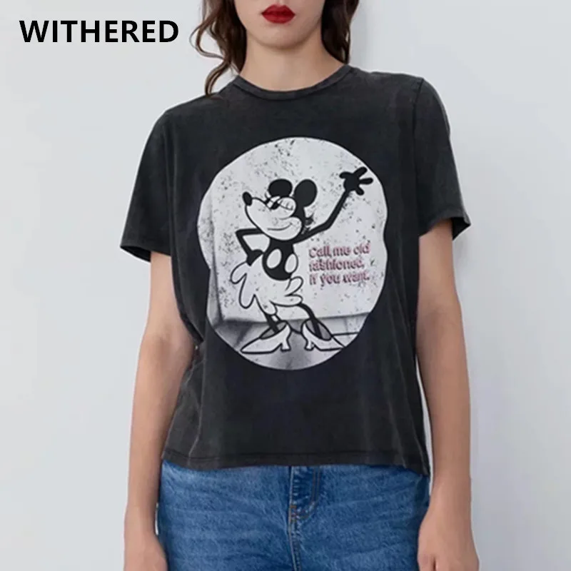 Withered new high street vintage cute mouse cartoon printing washed t shirt women harajuku tshirt camisetas verano mujer 2019
Withered new high street vintage cute mouse cartoon printing washed t shirt women harajuku tshirt camisetas verano mujer 2019