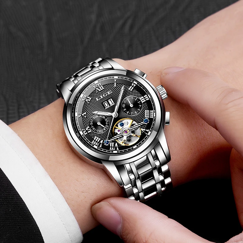 LIGE Men Watches Fashion Automatic Mechanical Watch Luxury Business Stainless Steel Waterproof Watch Men Clock Relogio Masculino
LIGE Men Watches Fashion Automatic Mechanical Watch Luxury Business Stainless Steel Waterproof Watch Men Clock Relogio Masculino