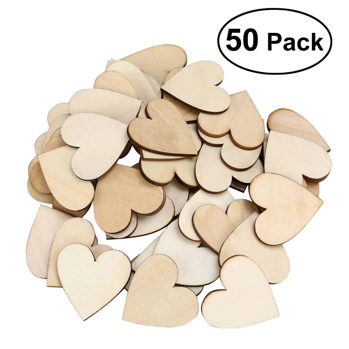 NUOLUX 50pcs 40mm Blank Heart Wood Slices Discs For DIY Crafts Embellishments (Wood Color)
NUOLUX 50pcs 40mm Blank Heart Wood Slices Discs For DIY Crafts Embellishments (Wood Color)