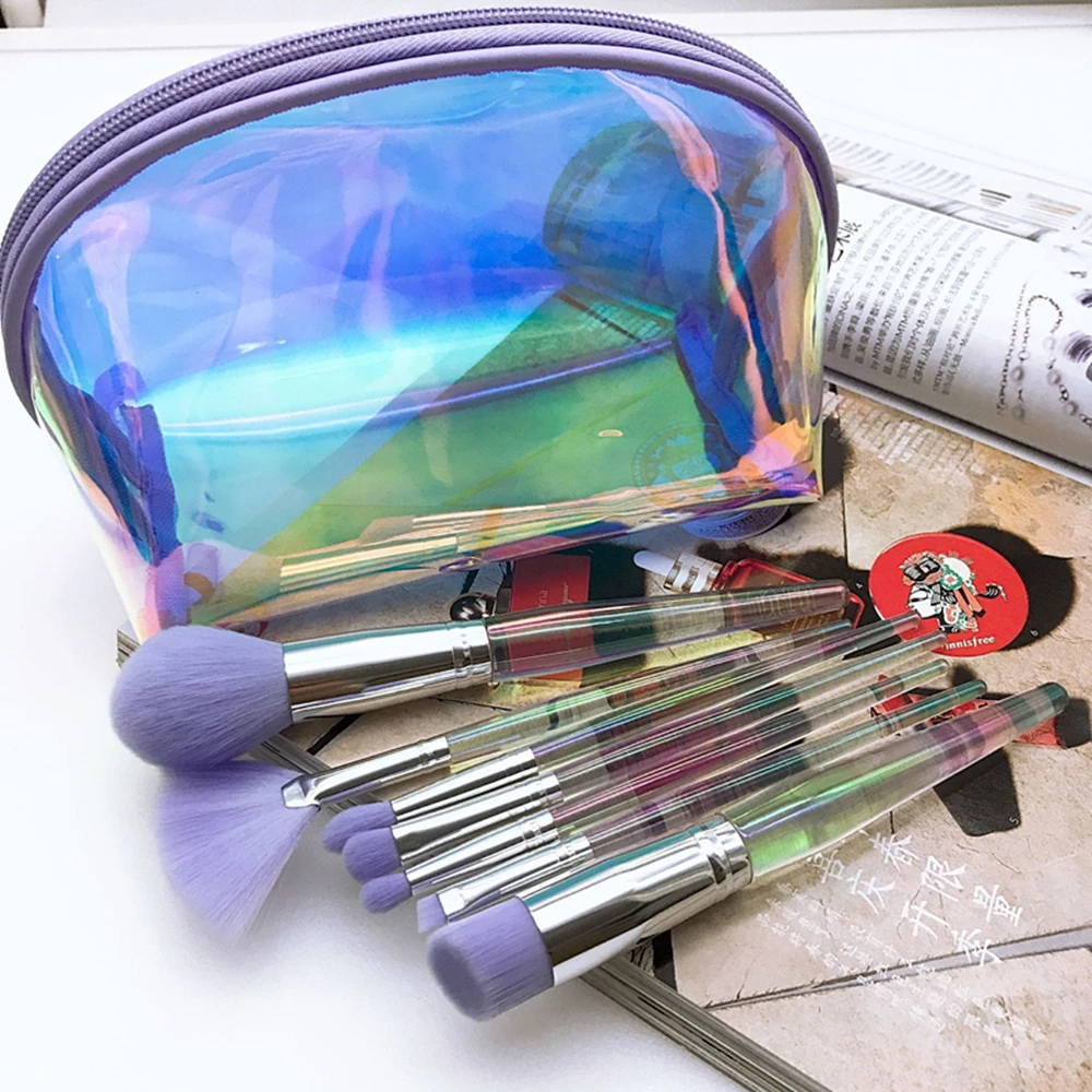 CHILEELOVE 7 Pcs Base Transparent Makeup Brushes Set with Mermaid Laser Shell Collection Bag For Foundation Eye Shadow Blusher
CHILEELOVE 7 Pcs Base Transparent Makeup Brushes Set with Mermaid Laser Shell Collection Bag For Foundation Eye Shadow Blusher