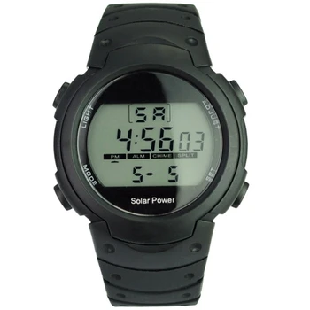 Unisex Solar Power and Li-ion Battery Digital Watch with Functions of Calendar/EL Backlight/Snooze/Alarm/Stopwatch- Black
Unisex Solar Power and Li-ion Battery Digital Watch with Functions of Calendar/EL Backlight/Snooze/Alarm/Stopwatch- Black