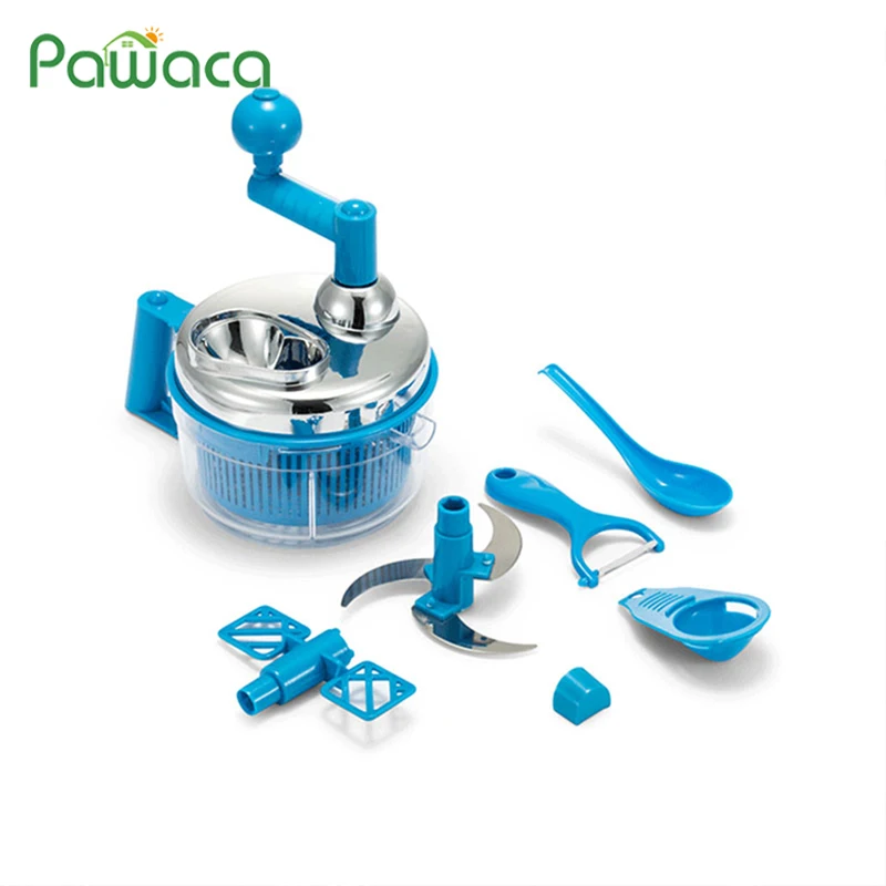 Salad Spinner Multi-functional Manual Fruits Vegetables Dehydrator Dryer Clean Basket Egg Separator Potato Peeler Meat Grinder 
Salad Spinner Multi-functional Manual Fruits Vegetables Dehydrator Dryer Clean Basket Egg Separator Potato Peeler Meat Grinder