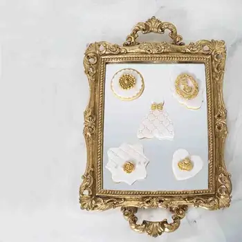 Vintage decoration cake tray gold mirror glass cupcake plate perfume holder mirrored makeup tray wedding party home craft
Vintage decoration cake tray gold mirror glass cupcake plate perfume holder mirrored makeup tray wedding party home craft