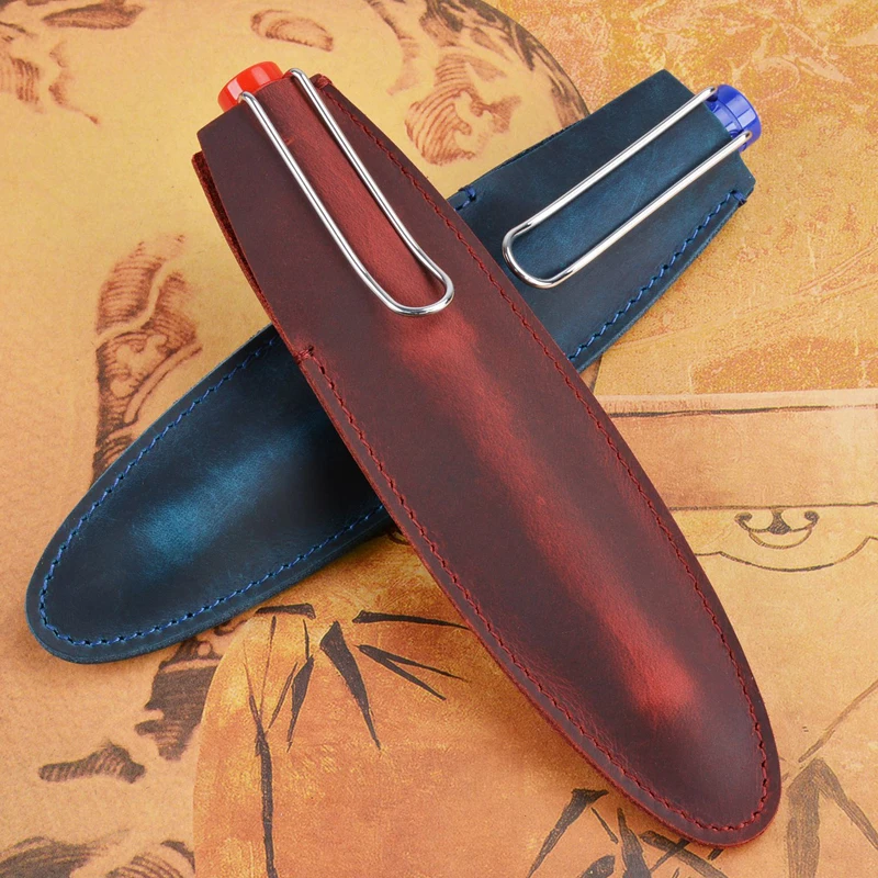 Handmade Genuine Leather Cowhide Pencil Bag Retro Style Leather Pen Holder Writing Materials Office Travel Supplies
Handmade Genuine Leather Cowhide Pencil Bag Retro Style Leather Pen Holder Writing Materials Office Travel Supplies