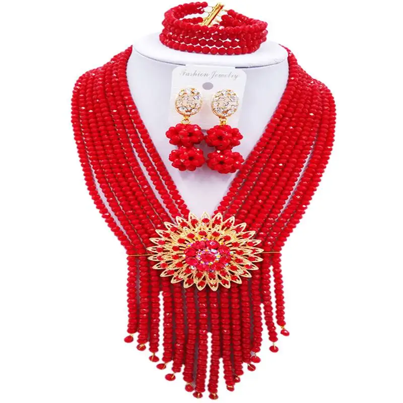 On Sale Opaque Red Crystal Africa Style Women Beads Necklace Engagement Jewelry Sets 8C-SK-18
On Sale Opaque Red Crystal Africa Style Women Beads Necklace Engagement Jewelry Sets 8C-SK-18