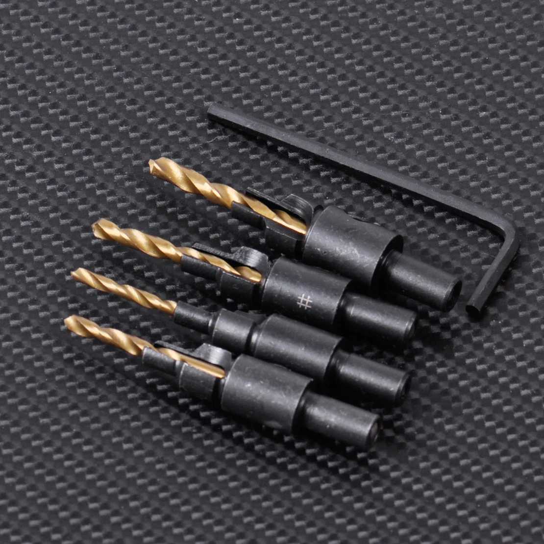 LETAOSK 4x HSS Ti Drill Bit Countersink Counter Bore Screw Size #6 #8 #10 #12 Set Wood
LETAOSK 4x HSS Ti Drill Bit Countersink Counter Bore Screw Size #6 #8 #10 #12 Set Wood