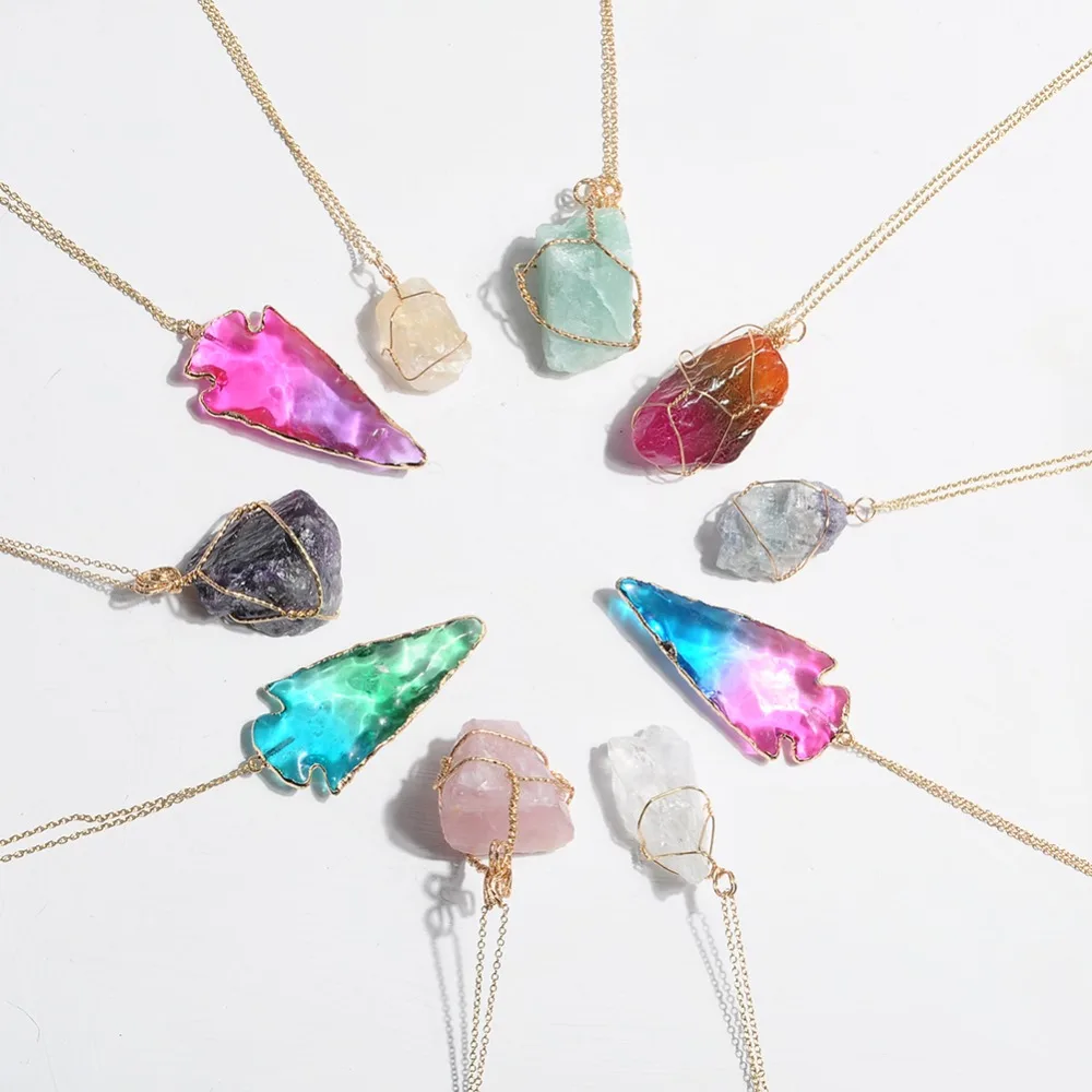 Artilady arrow pendant necklace big raw crystal necklace women boho stone necklace jewelry gifts for women drop shipping 
Artilady arrow pendant necklace big raw crystal necklace women boho stone necklace jewelry gifts for women drop shipping