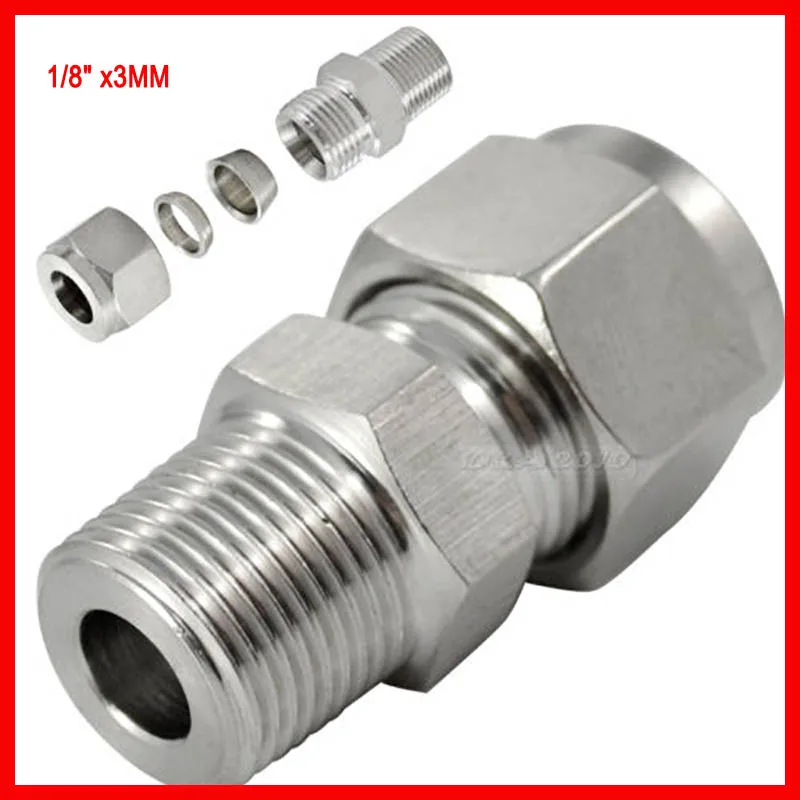 DOUBLE FERRULE TUBE FITTING MALE CONNECTOR 3 MM ODx1/8" NPT STAINLESS STEEL SS304 5pcs/lot
DOUBLE FERRULE TUBE FITTING MALE CONNECTOR 3 MM ODx1/8" NPT STAINLESS STEEL SS304 5pcs/lot