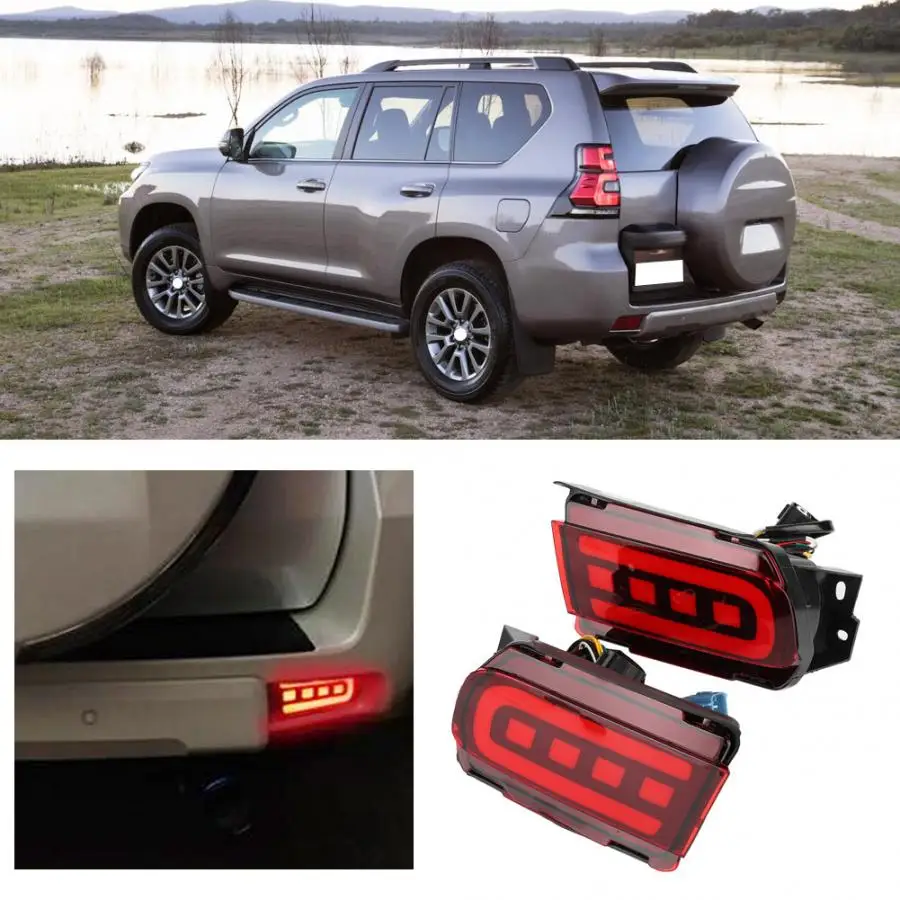For Toyota Land Cruiser Prado 10-18 ABS Car Rear Trunk Fog Light Tail Lamp Cover