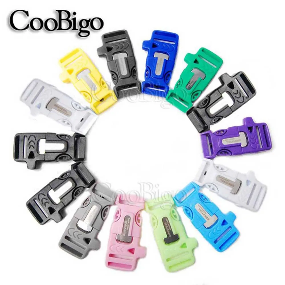 5pcs 3/4" Colorful Side Release Buckle Survival Whistle Buckle Scraper 550 Paracord Bracelet Outdoor Backpack Bag parts Camp Kit
5pcs 3/4" Colorful Side Release Buckle Survival Whistle Buckle Scraper 550 Paracord Bracelet Outdoor Backpack Bag parts Camp Kit
