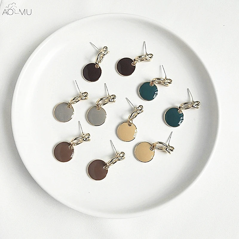 AOMU Vintage S925 Sterling Silver Pin Enamel Geometric Circle Knot Stud Earrings for Women Girl Party Gift Jewelry Bijoux
AOMU Vintage S925 Sterling Silver Pin Enamel Geometric Circle Knot Stud Earrings for Women Girl Party Gift Jewelry Bijoux