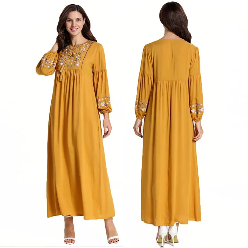 2019 NEW Plus Size M-4XL Muslim Dress Long Party Evening Modest Islamic Clothing Moroccan Kaftan Turkey Dubai Embroidery Dress
2019 NEW Plus Size M-4XL Muslim Dress Long Party Evening Modest Islamic Clothing Moroccan Kaftan Turkey Dubai Embroidery Dress