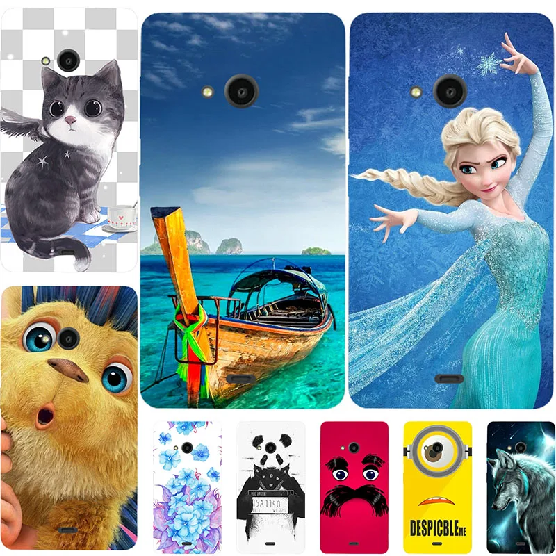 

Fashion Cartoon Printing Case For Nokia Microsoft Lumia 535 Phone Bag Cat Landscape Drawing Back Cover Coque Hot