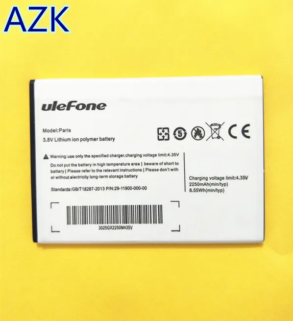 AZK New Battery for Ulefone Paris Paris X Smartphone 2250mAh backup battery for Ulefone Paris phone High quality
AZK New Battery for Ulefone Paris Paris X Smartphone 2250mAh backup battery for Ulefone Paris phone High quality