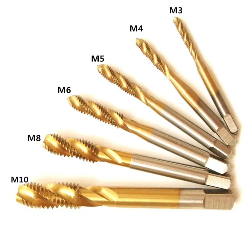 

1PC HSS M3 M4 M5 M6 M8 M10 Machine Spiral Point Straight Fluted Hand Tap Screw Thread Metric Plug Drill Bit Tap Set