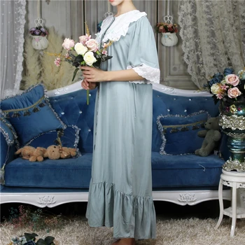 On-Sale Cotton Nightgown Plus Size Vintage Sleepwear Victorian Dress Luxury Medieval Nightwear Women Sleep Lounge Home Cloth 
On-Sale Cotton Nightgown Plus Size Vintage Sleepwear Victorian Dress Luxury Medieval Nightwear Women Sleep Lounge Home Cloth
