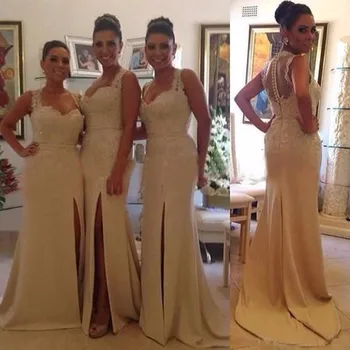 Katristsis d Hot Sale Gorgeous Sleeveless Long Lace Bridesmaid Dresses Appliques 2019 Front Split Party Gown Zipper Button Back
Katristsis d Hot Sale Gorgeous Sleeveless Long Lace Bridesmaid Dresses Appliques 2019 Front Split Party Gown Zipper Button Back