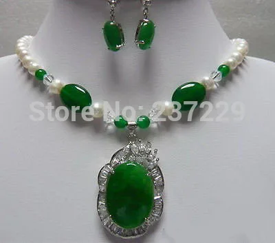 DD Wholesale price FREE SHIPPING ^Emerald Jade White Pearl 18KWGP Crystal Clasp Pendant Necklace & Earrings
DD Wholesale price FREE SHIPPING ^Emerald Jade White Pearl 18KWGP Crystal Clasp Pendant Necklace & Earrings