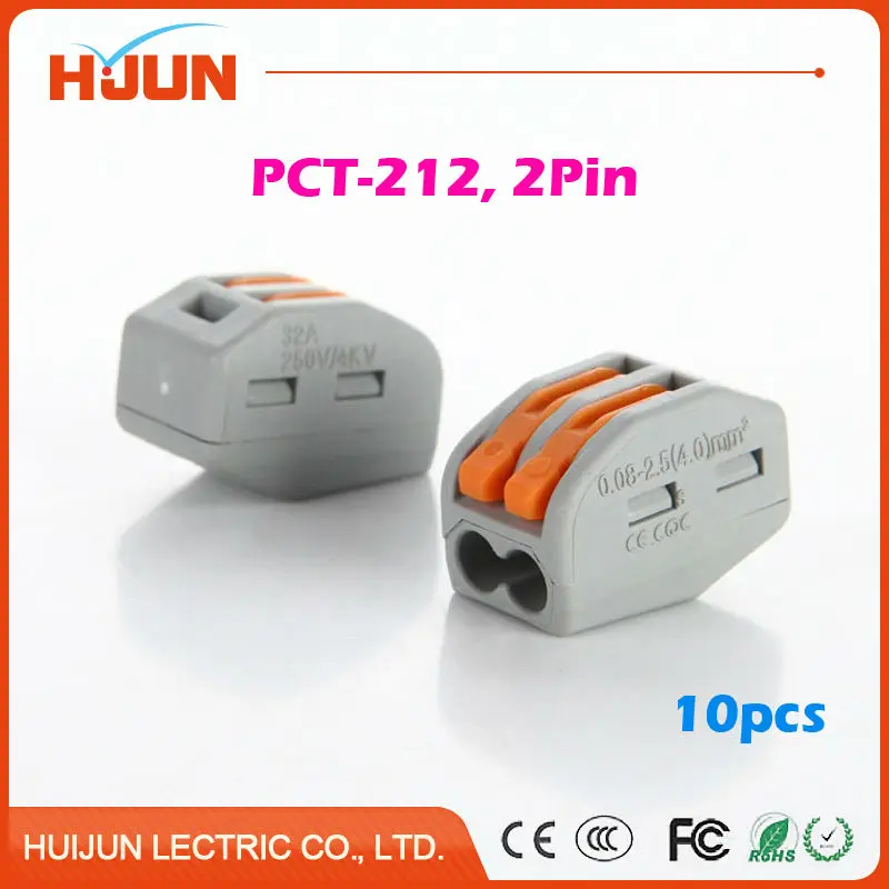 10pcs/lot PCT-212 2 Pin Wire Connector Universal Junction Conductor Terminal Lever Push Reuseable Cable Connector
10pcs/lot PCT-212 2 Pin Wire Connector Universal Junction Conductor Terminal Lever Push Reuseable Cable Connector