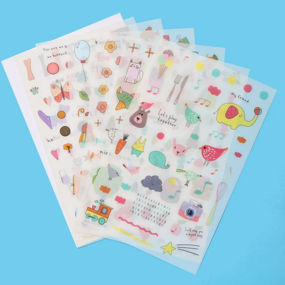 6pc/package, Educational Children Transparent Cartoon Stickers Diy Student Stationery Diary Decoration Album Scrapbook Gift Set
6pc/package, Educational Children Transparent Cartoon Stickers Diy Student Stationery Diary Decoration Album Scrapbook Gift Set