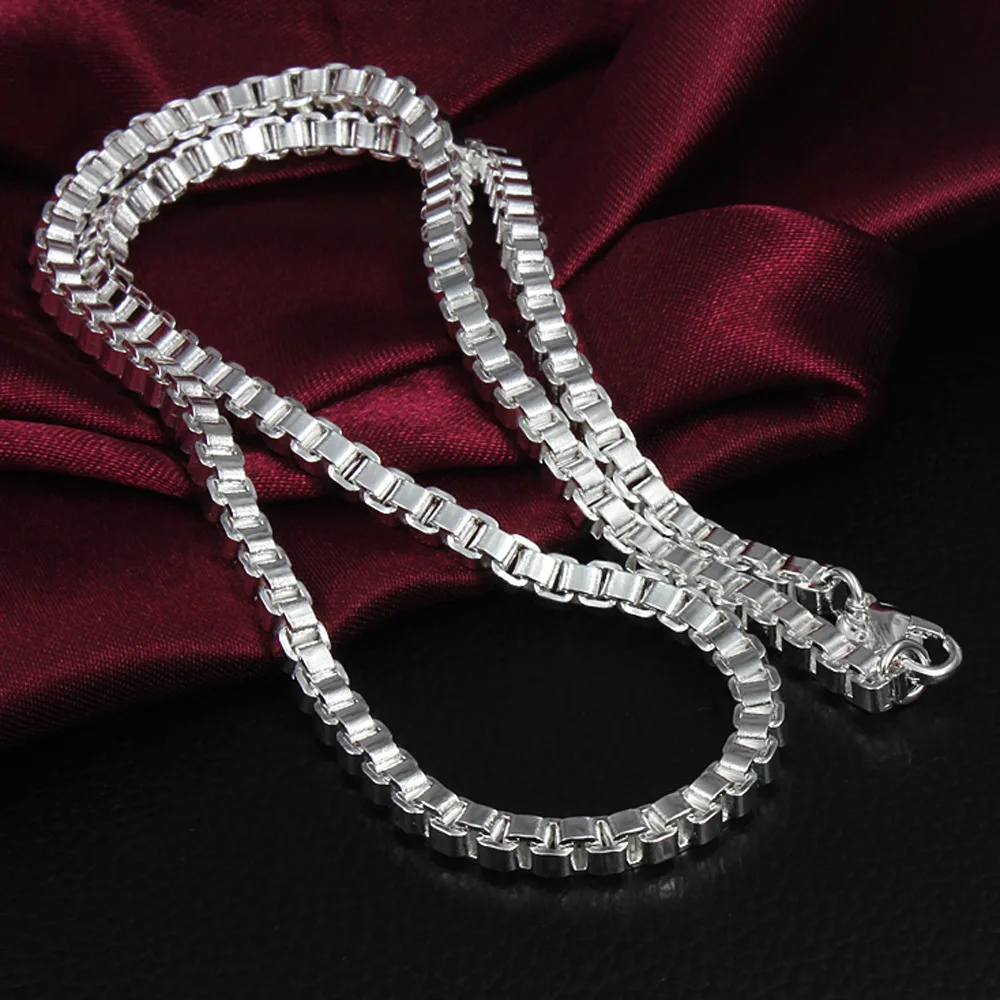4MM 20INCH Men's Silver Box Chain Necklace Silver Plated Fashion Jewelry For Women Wholesale Price Xmas Gift
4MM 20INCH Men's Silver Box Chain Necklace Silver Plated Fashion Jewelry For Women Wholesale Price Xmas Gift
