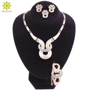 Fashion Wedding Dubai Africa Nigeria African Jewelry Set Gold-color Crystal Necklace Earrings Romantic Women Bridal Jewelry Sets
Fashion Wedding Dubai Africa Nigeria African Jewelry Set Gold-color Crystal Necklace Earrings Romantic Women Bridal Jewelry Sets