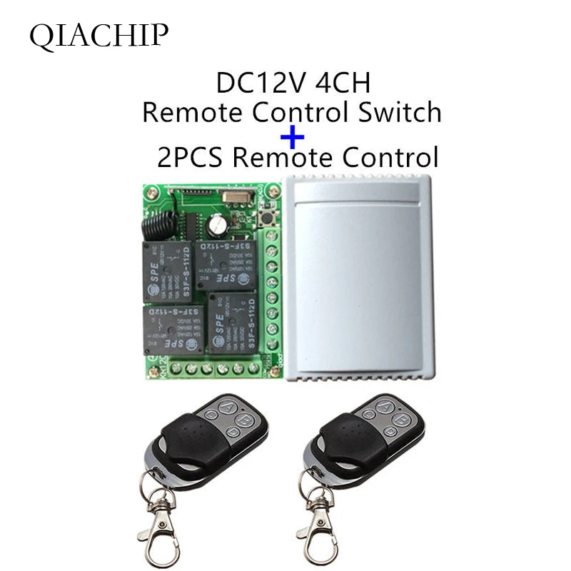433Mhz Wireless Remote Control Switch DC 12V 4CH relay Receiver Module and 2pcs RF Transmitter 433 Mhz Remote Controls
433Mhz Wireless Remote Control Switch DC 12V 4CH relay Receiver Module and 2pcs RF Transmitter 433 Mhz Remote Controls