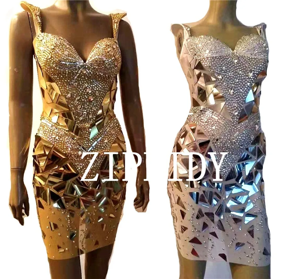 3 Colors Sparkly Silver Gold Sequins Crystals Dress Women Birthday Celebrate Dresses Costume Prom Shining Mirrors Evening Outfit
3 Colors Sparkly Silver Gold Sequins Crystals Dress Women Birthday Celebrate Dresses Costume Prom Shining Mirrors Evening Outfit