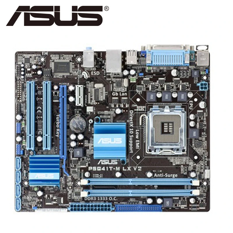 Asus P5G41T M LX V2 настольная материнская плата G41 Socket LGA 775 Q8200 Q8300 DDR3 8G u ATX UEFI BIOS
