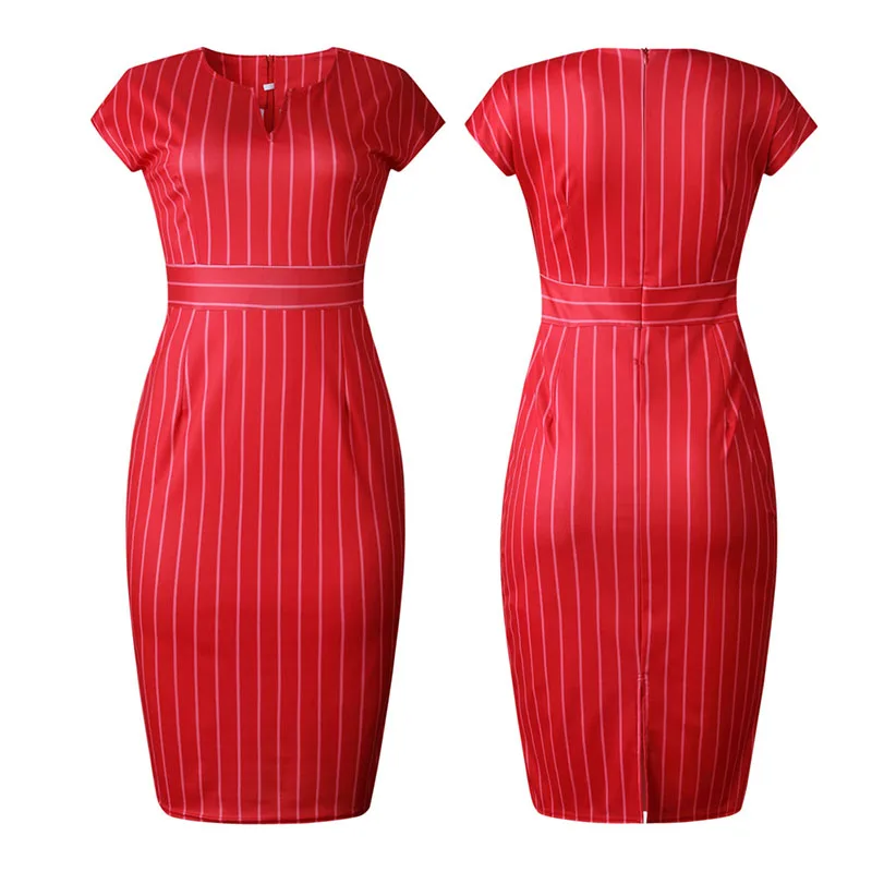 2018 Striped Stitching Women Pencil Dresses Short Sleeve V-Neck Back Split Plus Size Office Lady Dress Vestidos D022
2018 Striped Stitching Women Pencil Dresses Short Sleeve V-Neck Back Split Plus Size Office Lady Dress Vestidos D022
