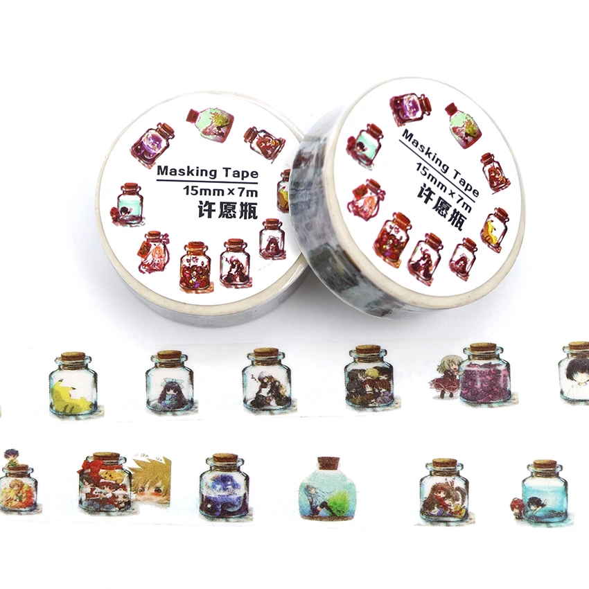 1 Pcs Size 15mm*7m Wishing Bottle Washi Tapes Diy Home Decoration Paper Masking Tape Material Escolar Papel Scrapbook
1 Pcs Size 15mm*7m Wishing Bottle Washi Tapes Diy Home Decoration Paper Masking Tape Material Escolar Papel Scrapbook