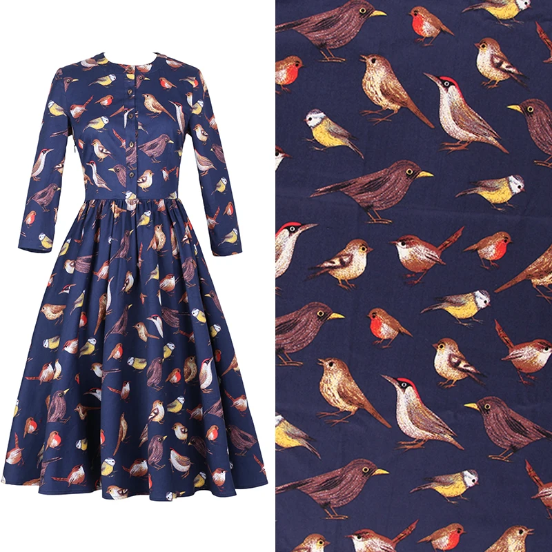 DIY manual clothing density stretch poplin clothing The bird printing Patchwork Cotton Fabric tissus (1 meter)
DIY manual clothing density stretch poplin clothing The bird printing Patchwork Cotton Fabric tissus (1 meter)