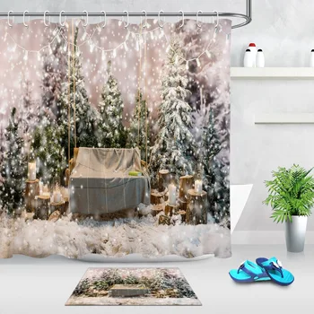Wooden Swing Shower Curtain Snowy Landscape of Spruce Trees Bathroom Waterproof Eco-Friendly Polyester Fabric For Bathtub Decor
Wooden Swing Shower Curtain Snowy Landscape of Spruce Trees Bathroom Waterproof Eco-Friendly Polyester Fabric For Bathtub Decor