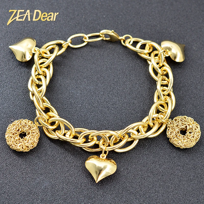 ZEADear Jewelry Heart Charm Bracelet For Women Hand Chain Link Chain Dubai Fashion Bracelet For Party Wedding Jewelry Findings
ZEADear Jewelry Heart Charm Bracelet For Women Hand Chain Link Chain Dubai Fashion Bracelet For Party Wedding Jewelry Findings