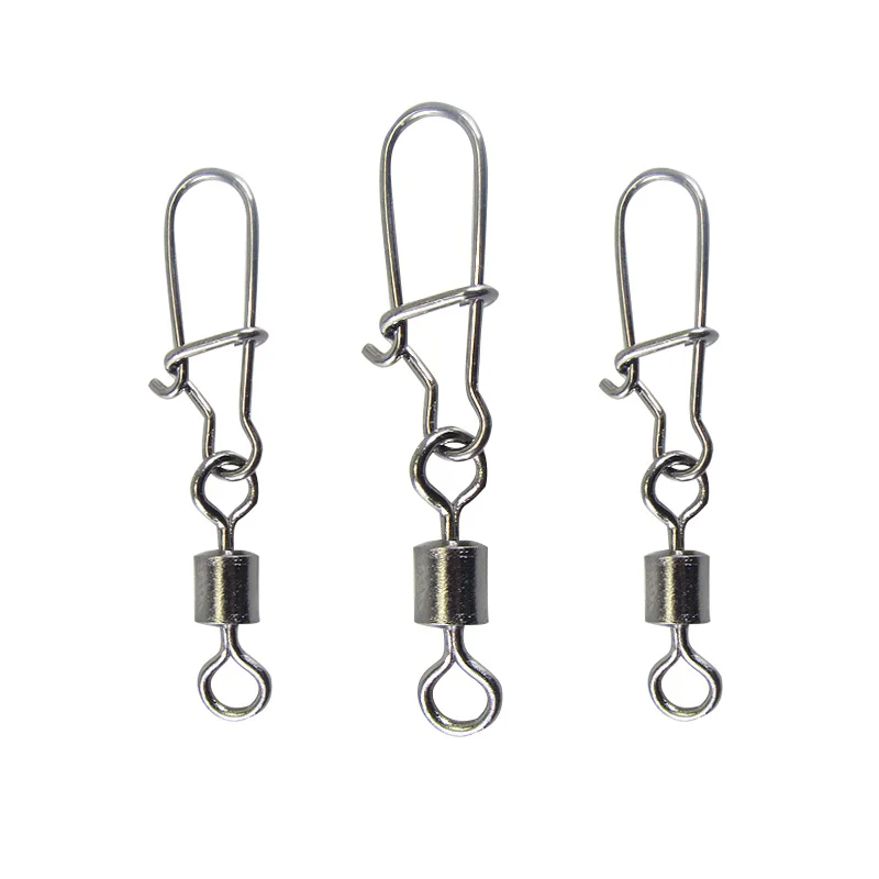 50PCS/Lot Fishing Connector Pin Bearing Rolling Swivel Stainless Steel with Snap Fishhook Lure Tackle Accessorie 2# 4# 6# 8# 1
50PCS/Lot Fishing Connector Pin Bearing Rolling Swivel Stainless Steel with Snap Fishhook Lure Tackle Accessorie 2# 4# 6# 8# 1