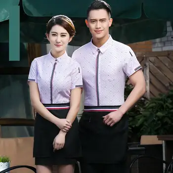 Hotel Uniform Summer Female Cake Tea Snack Western-style Food Coffee Shop Waiter Work Wear Short Sleeved Shirts J217
Hotel Uniform Summer Female Cake Tea Snack Western-style Food Coffee Shop Waiter Work Wear Short Sleeved Shirts J217