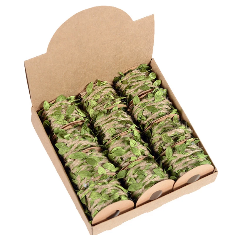 12pcs/box 5M Green Leaf Hemp Rope Wedding Party Decoration Linen Rope Photo Wall Jewelry Hemp Rope Flower Packaging Accessories
12pcs/box 5M Green Leaf Hemp Rope Wedding Party Decoration Linen Rope Photo Wall Jewelry Hemp Rope Flower Packaging Accessories