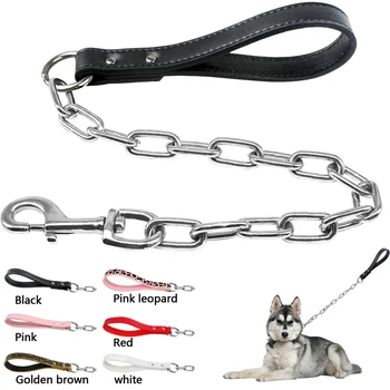 Durable Dog Chain Leash Small Large Dogs Walking Lead Rope Collar Harness Leashes With Leather Handle Golden Color Pet Supplies
Durable Dog Chain Leash Small Large Dogs Walking Lead Rope Collar Harness Leashes With Leather Handle Golden Color Pet Supplies