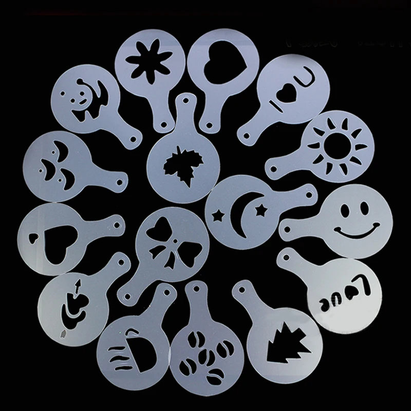 16Pcs/Lot Creative Plastic Garland Mold Fancy Printing Model Coffee Foam Spray Template Decor Art Tool
16Pcs/Lot Creative Plastic Garland Mold Fancy Printing Model Coffee Foam Spray Template Decor Art Tool