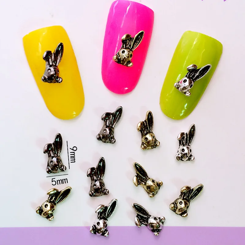 10Pcs/Lot 5*9mm Retro Gold Silver Black Rabbit 3D DIY Metal Alloy Nail Art Decorations Nail Stickers Jewelry Accessories
10Pcs/Lot 5*9mm Retro Gold Silver Black Rabbit 3D DIY Metal Alloy Nail Art Decorations Nail Stickers Jewelry Accessories