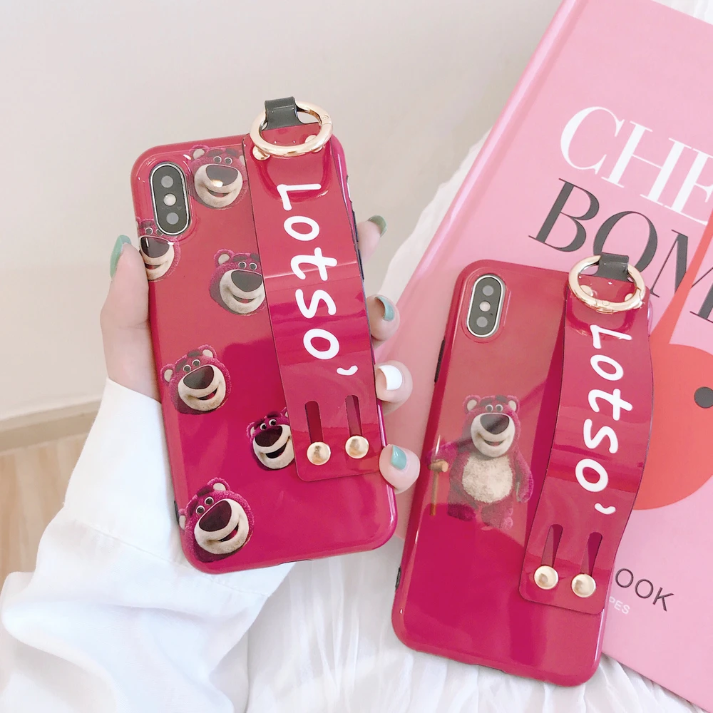 Soft Silicone Wristband Phone Cases for iPhone 8 Plus Cartoon Bear Lotso Strap Case Glossy IMD Cover for iPhone 6s 7 Plus XS XR
Soft Silicone Wristband Phone Cases for iPhone 8 Plus Cartoon Bear Lotso Strap Case Glossy IMD Cover for iPhone 6s 7 Plus XS XR