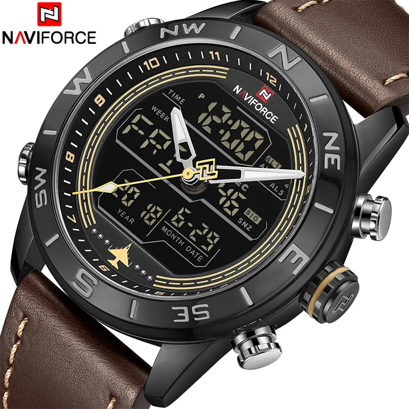 Man Clock NAVIFORCE Top Luxury Brand Sport Watches Men Leather Waterproof Army Military Digital Quartz Analog Wrist Watch
Man Clock NAVIFORCE Top Luxury Brand Sport Watches Men Leather Waterproof Army Military Digital Quartz Analog Wrist Watch